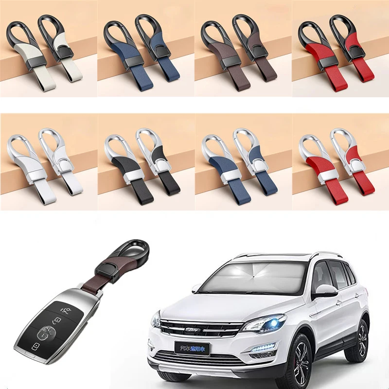 

Luxury Leather Car Keychain for Men Zinc Alloy Keyring Holder Cars Accessories Universal Fit for Car Keys Durable Stylish