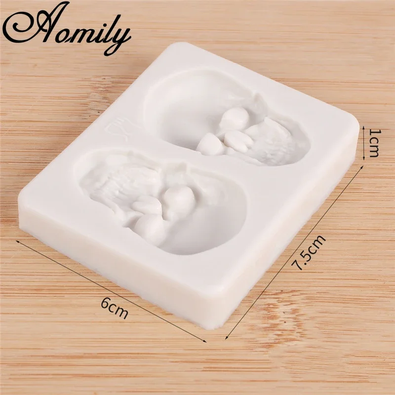 Aomily Skull Shaped Silicone Molds Tricky Halloween DIY Handmade Fondant Cake Mold Sugar Craft Chocolate Moulds Tools Cake Decor