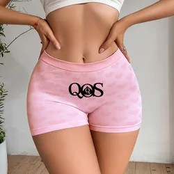 Queen of Spades QOS Funny Womens Sexy Underwear Love Heart Pink Knitting Female High-waisted Comfortable Breathable Panties