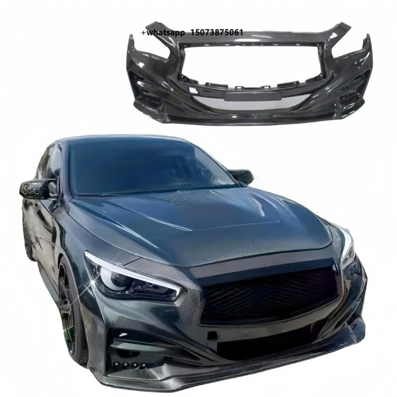 

IMP Style Carbon Fiber Front Bumper for Infiniti Q50 /Q50S Body Kit Fender Hood Car Bumper Trunk