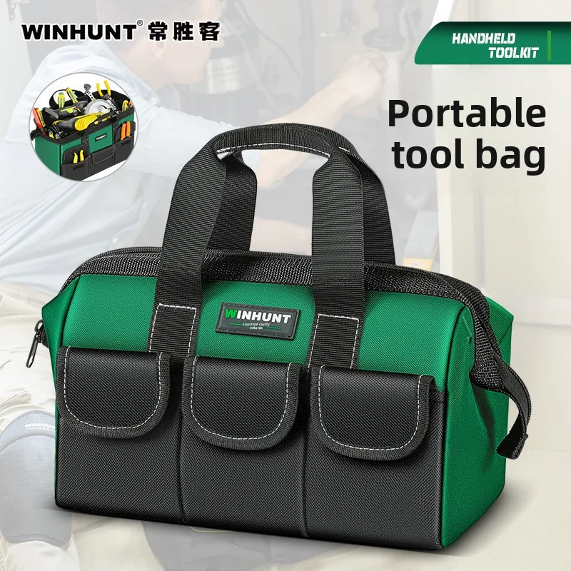 

WINHUNT Hand Carry Tool Bag Electrician Woodworking Repair Organizer Oxford Cloth Heavy Duty Wear Resistant Thick Storage Bag fo