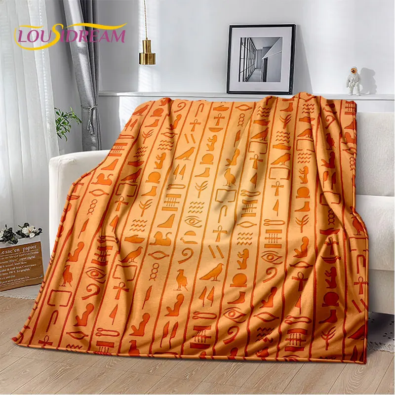 

3D Egyptian mythology Pharaoh Hieroglyphics Soft Plush Blanket,Flannel Blanket Throw Blanket for Living Room Bedroom Sofa Picnic