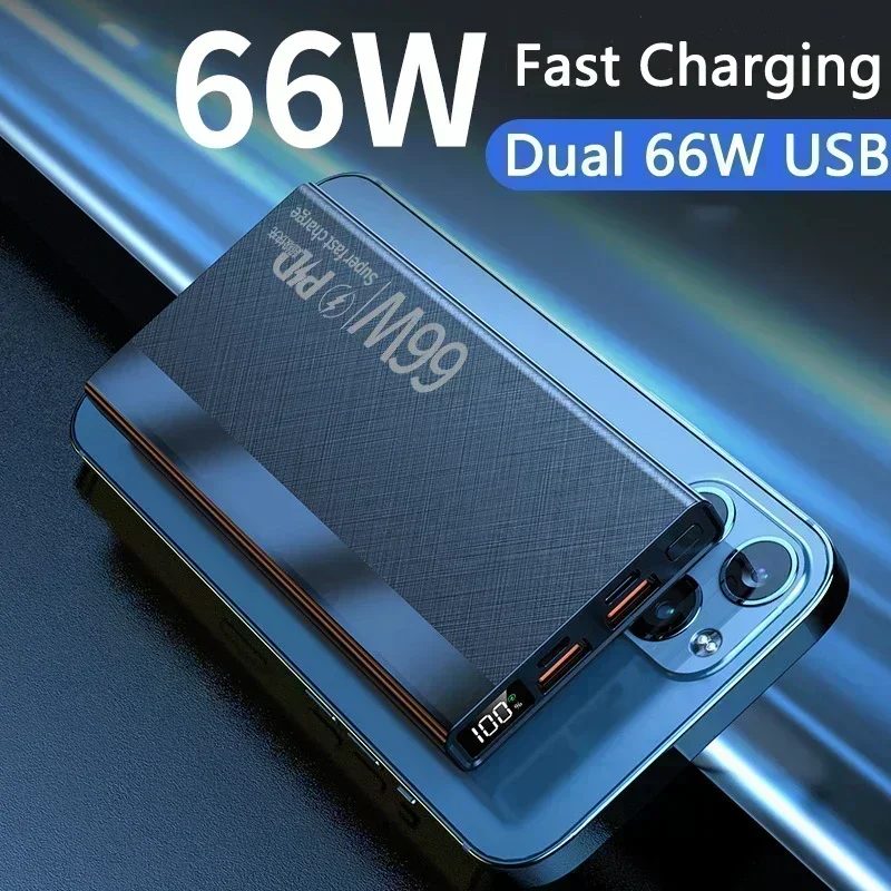 200000mAh Power Bank 66W Super Fast Charging For iPhone 13 14 Huawei Xiaomi Samsung PD 20W External Battery Charger Powerbank