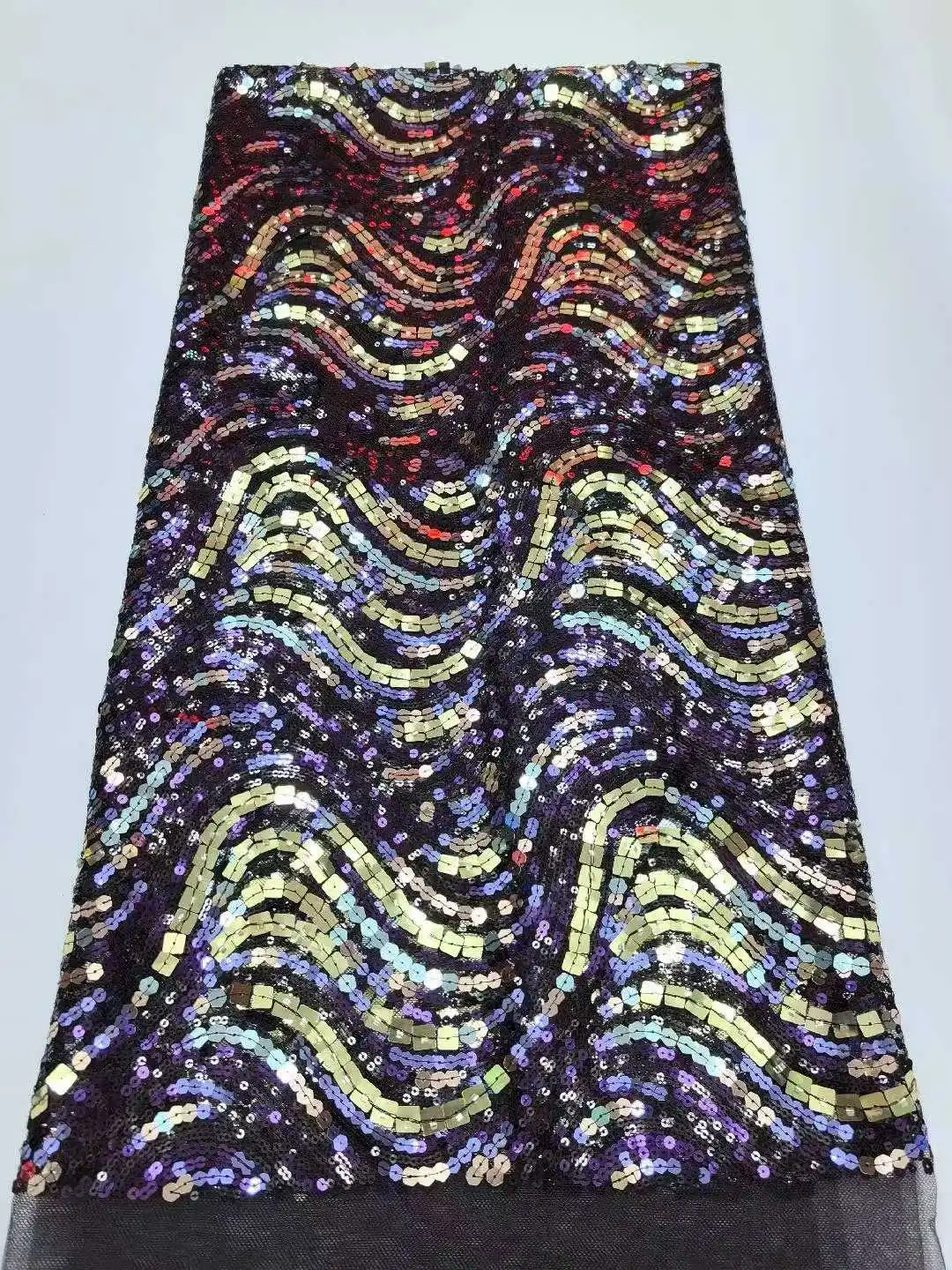 

Elegant Soft Tulle Sequin Net Lace Embroidery Fabric 5 Yard High Quality African Lace For Party Dresses Latest Delicate Design