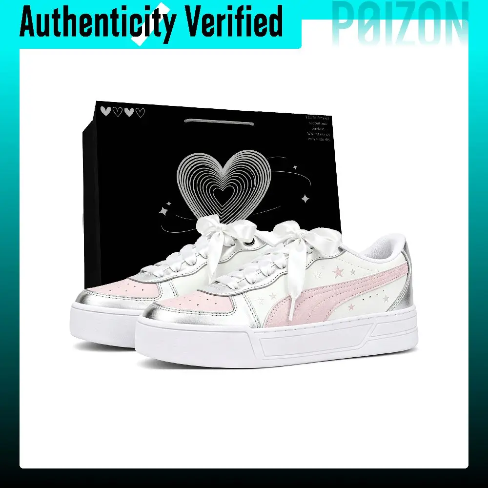 PUMA Skye Skate Shoes Women's Low Top Pink Silver 374764-02(Team1453-)