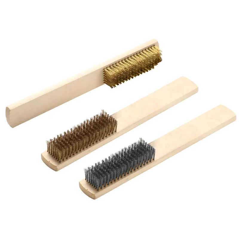 1PC  Brass Wire Brush with Wood Handle Jewelry Polishing Grinding Cleaning Tool