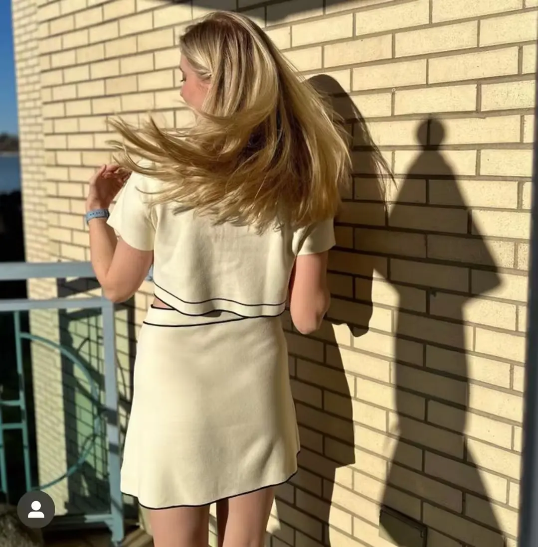 

Вязаный кардиган в стиле ретро, открытый кардиган, топ f, комплект с юбкой, женский летний комплект Faion Small Fraance Sle ort Length Design