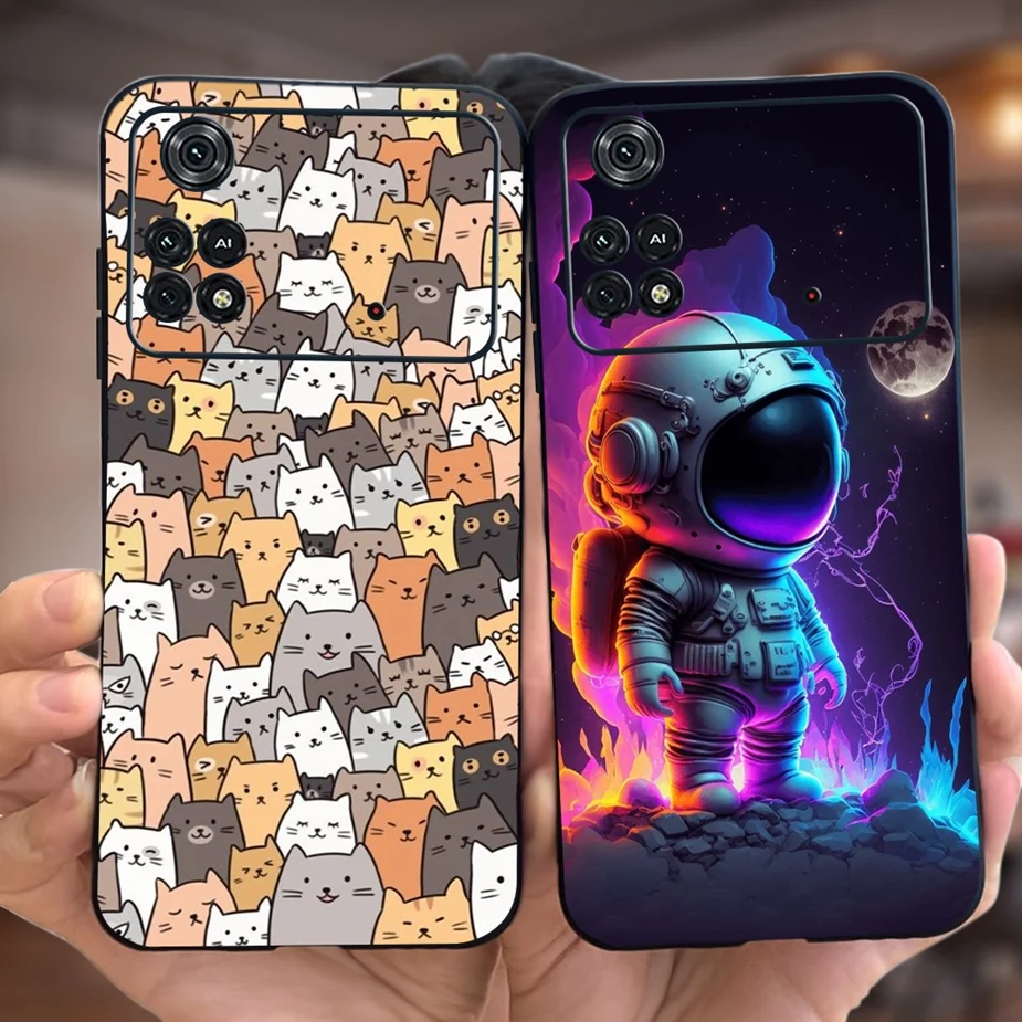 For Xiaomi Poco M4 Pro 4G Case Cute Fashion Artronauts Cartoon Cover Soft TPU Phone Case For Xiaomi Poco X4 Pro PocoM4 5G Bumper