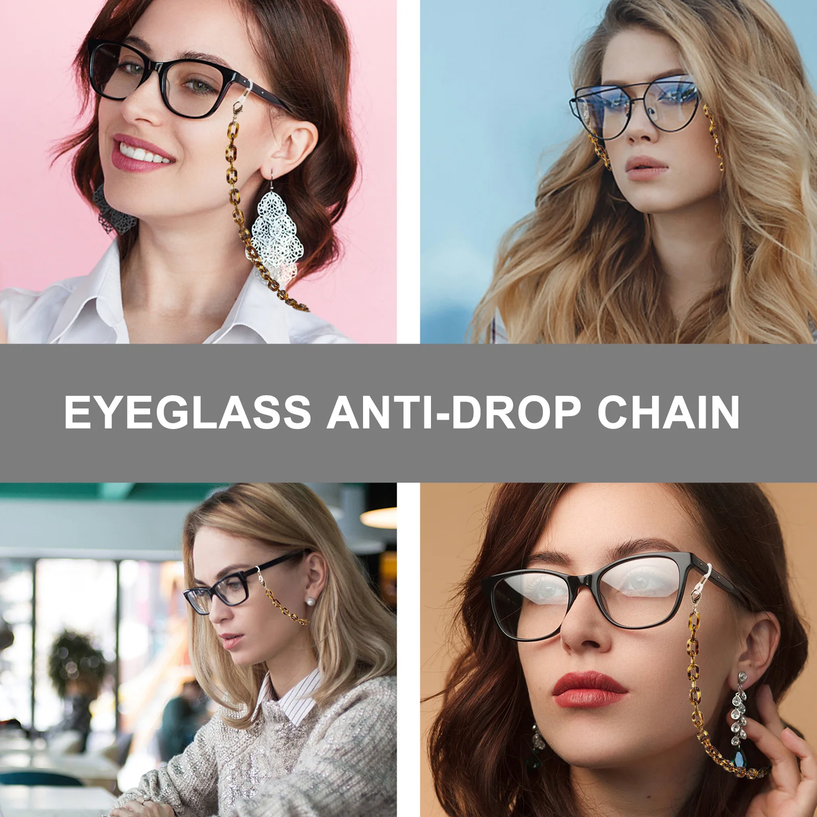 

1pc Glasses Chain Brown Elegant Eyeglass Holder Anti-Lost Retainer For Sunglasses Eyewear Beaded Lanyard Decorative Accessory