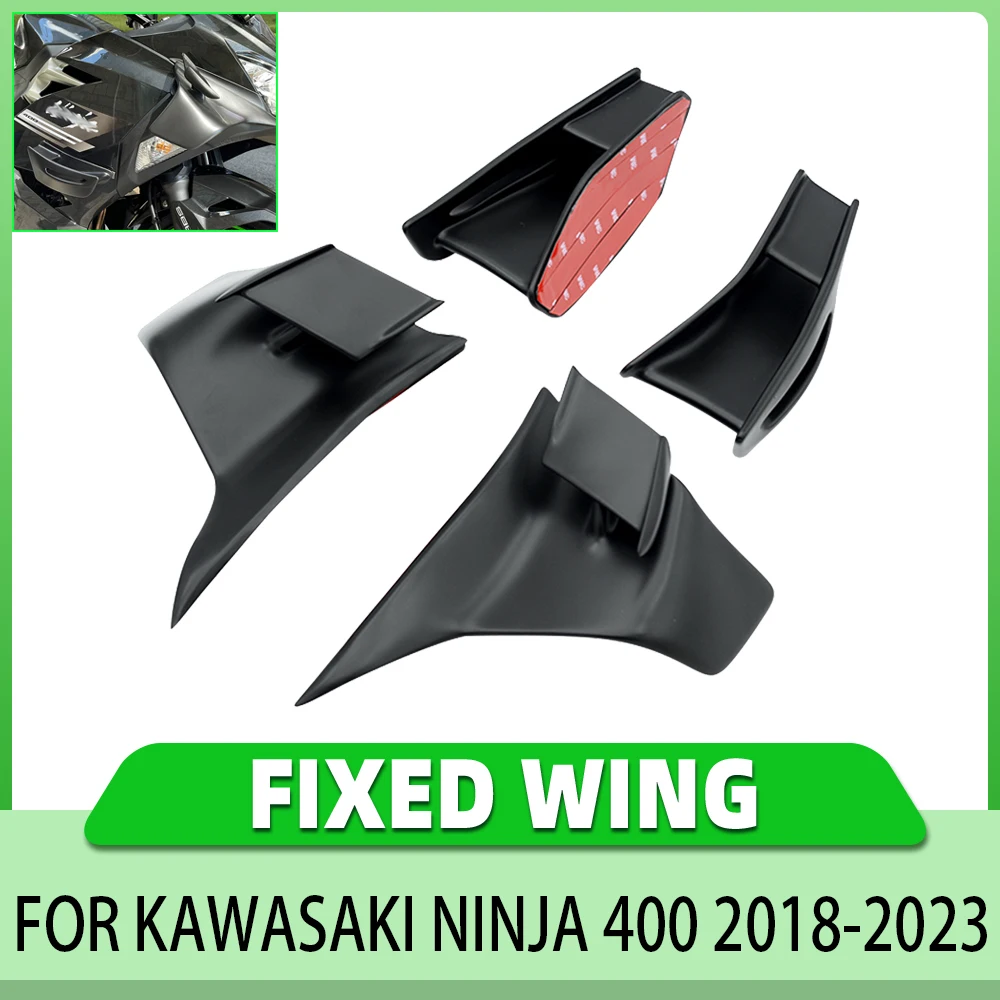 

Motorcycle Aerodynamic Spoiler Fixed Wing 4-Piece Set Suitable For Kawasaki Ninja 400 2018-2023 ABS Side Wing Cover