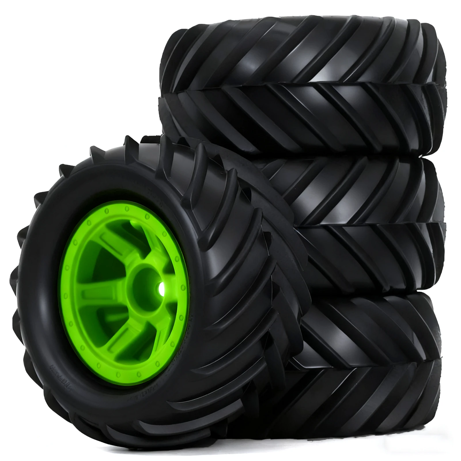 DUSTAIL 4PCS 1.9" RC Wheel Tires Set 12mm Hex 1:10 Rubber Tyre for Axial 1/10 1/12 1/14 Monster Truck Car Upgrade(WT190911)