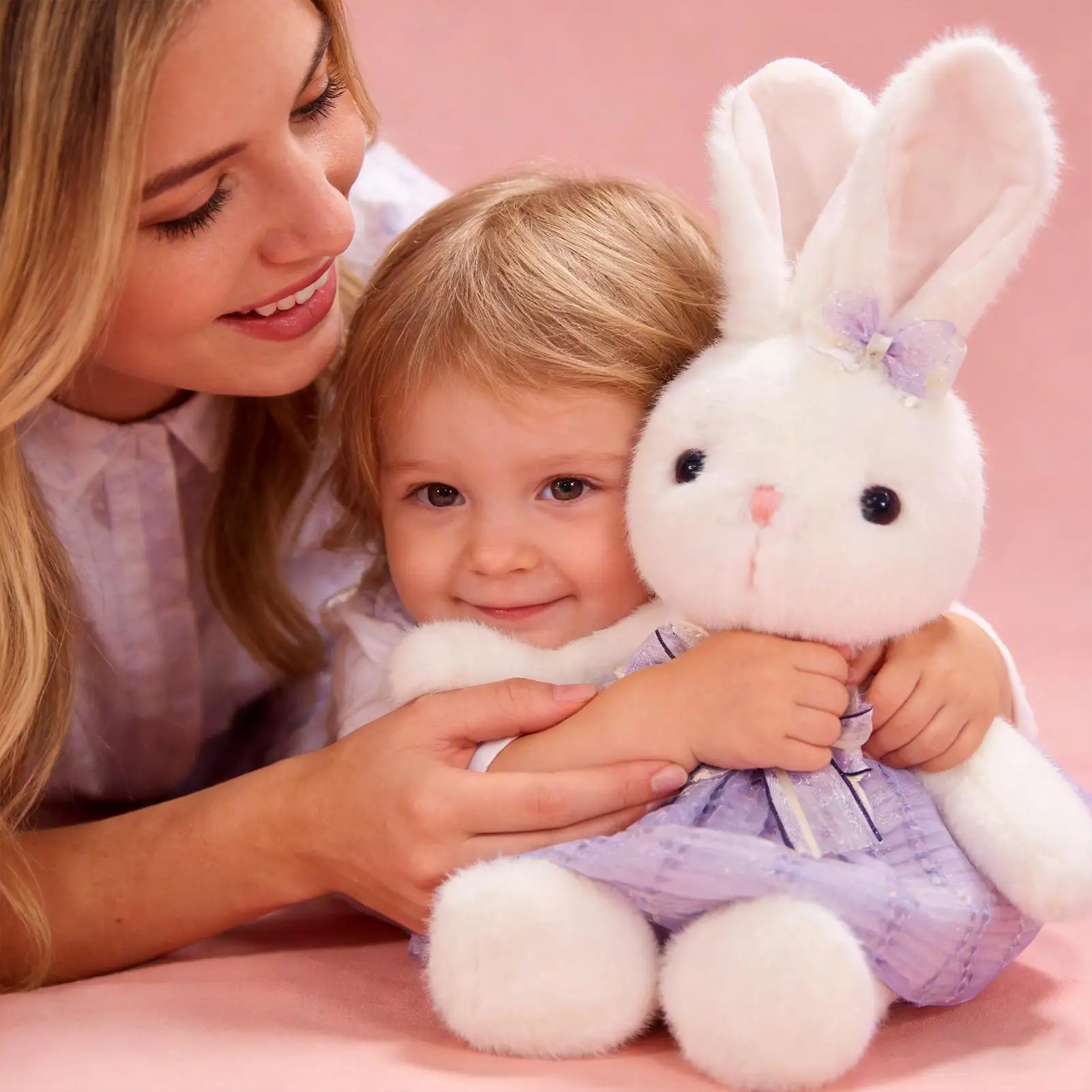 دمية أرنب كرتونية لوليتا 30 سم، لعبة أرنب وردية محشوة، ديكور لغرفة الأطفال، هدية عيد ميلاد للفتيات