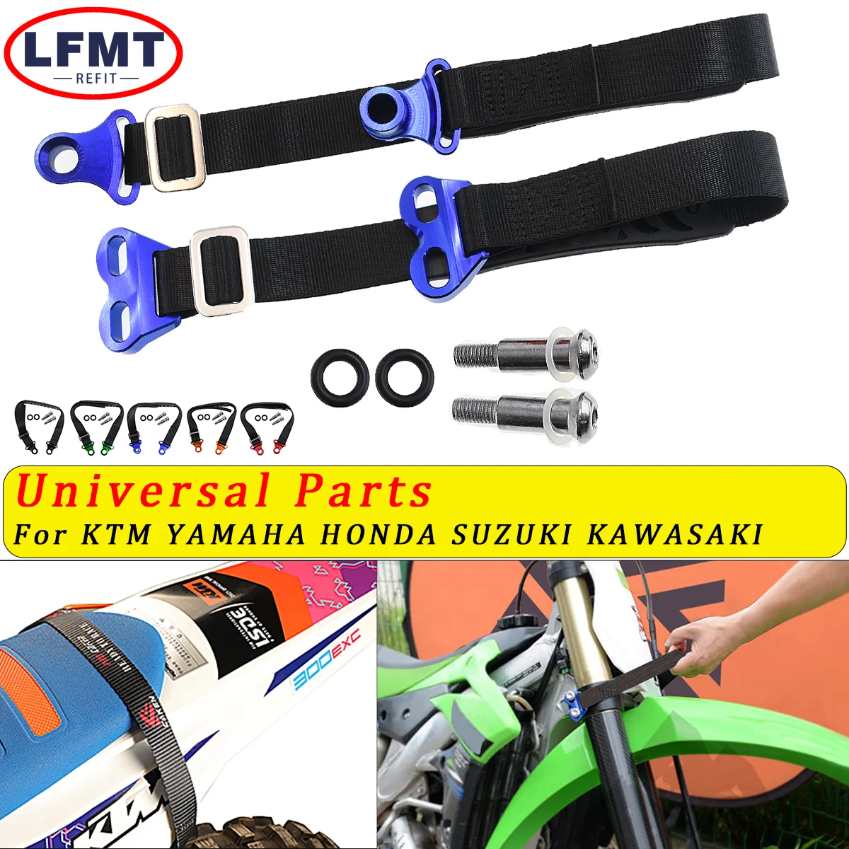 Motocross Universial CNC Aluminum Rescue Traction Strap Pull Sling Belt For Motorcycle Kawasaki Honda KTM Yamaha Dirt Bike Etc