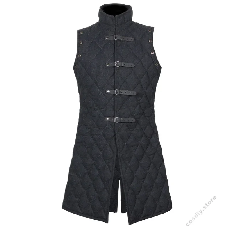 M-4XL Gambeson Costume Aketon Armor Vest Coat Medieval Viking Sleeveless Outfit Larp Warrior Knight Hunter Outfit For Adult Men