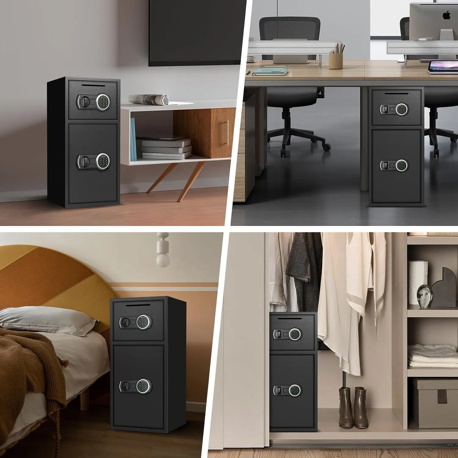 SAFE,6.1 Cu ft Large Safe Box Fireproof Waterproof, Money Safe With Mute Function and LED Light,Digital Keypad Home Safe with De