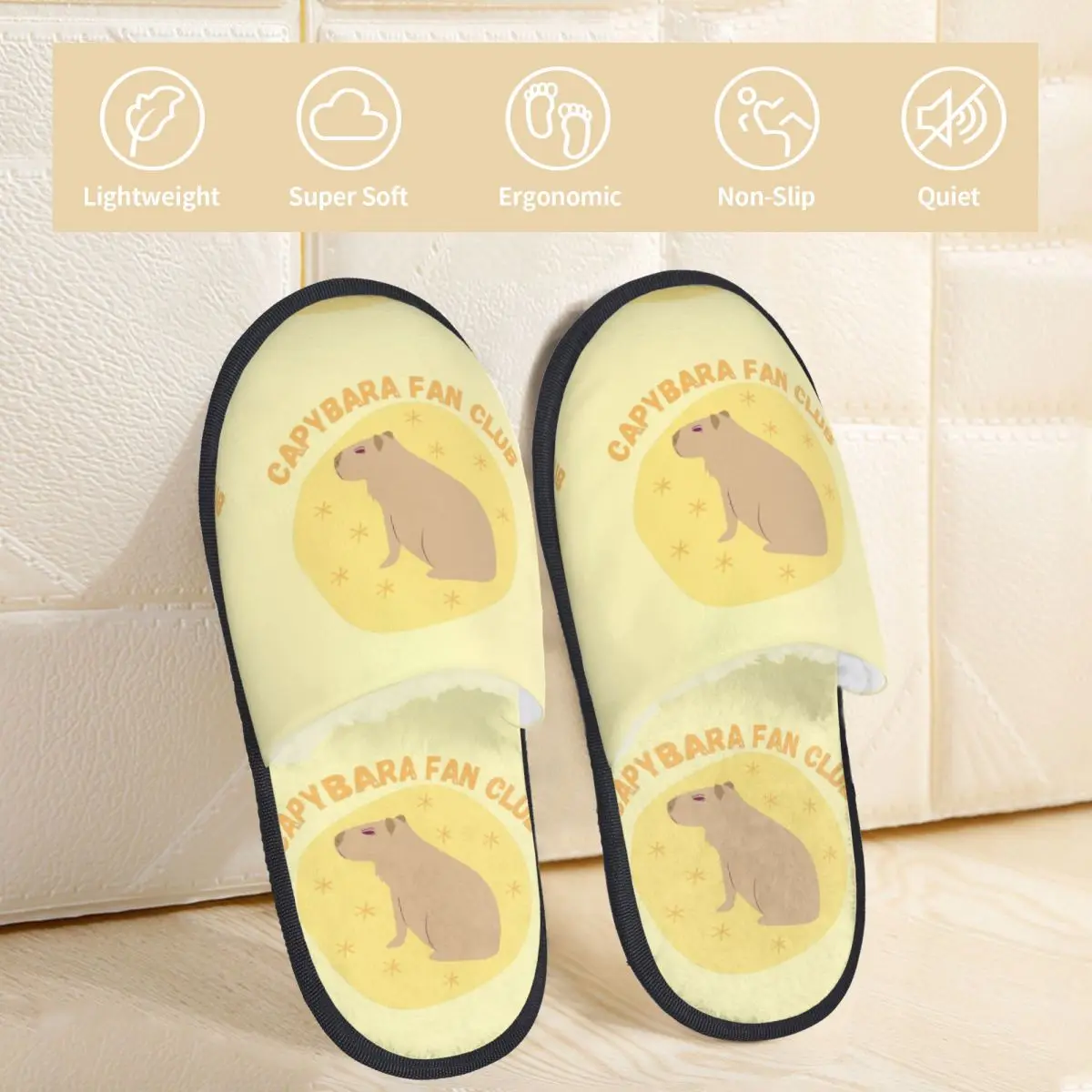 Winter House Slippers Capy Fan Club Accessories Household Fur Slippers Slides Living Room Capybara Cozy Anti-skid Slides