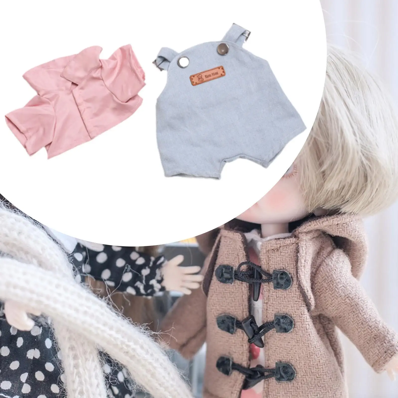 Plush Doll Shirt and Pants Doll Clothes Suit Photo Props Cute Coordination Make Your Own Dolls Costumes for 38cm/14.96inch