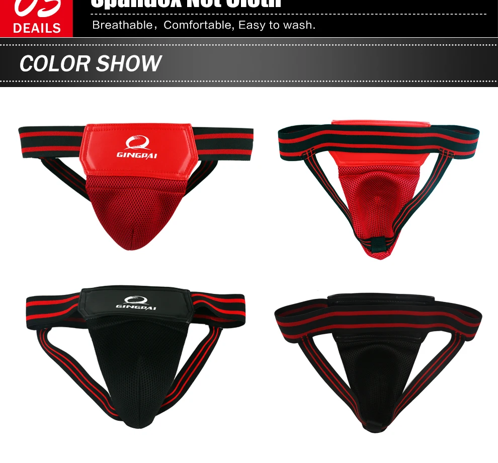 Rot Schwarz Erwachsene Männlich MMA Jockstrap Boxen Sanda Leistenschutz Taekwondo Training Schrittschutz Kickboxen Schutzschutz – Detail 10