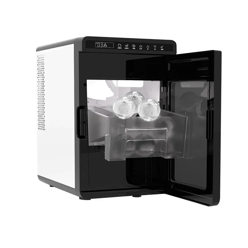Home-Use Spherical Ice Maker, Whiskey-Specific Ice Maker, 10KG/24H, Makes 2 Cubes Per Cycle, Timer Function 220V