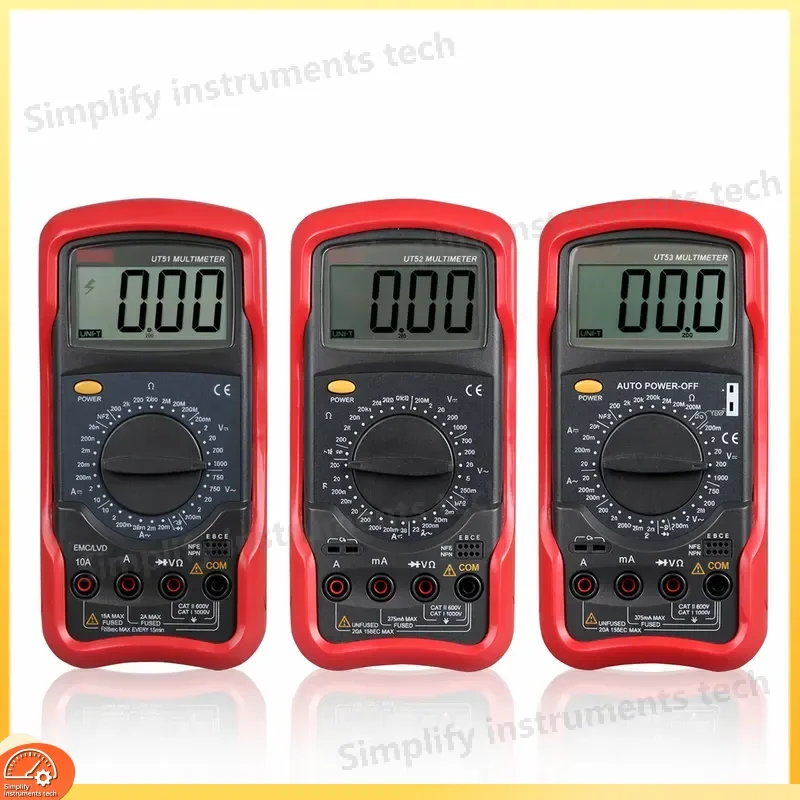 UT51 Digital Multimeter High Precision AC DC Voltage Ammeter Current Tester Resistance Continuity Tester for Electricians