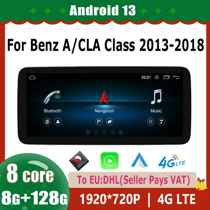 

Qualcomm 665 Android 13 Wireless CarPlay Car Radio Multimedia For Benz A Class W176 C117 X156 W463 2013-2018 Navigation Player