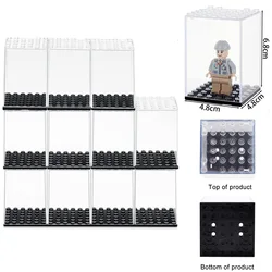 2/4 Pcs For Lego Figures With Small Particle Blocks Display Box, Action Figures With Dust Stack Blocks Display Box