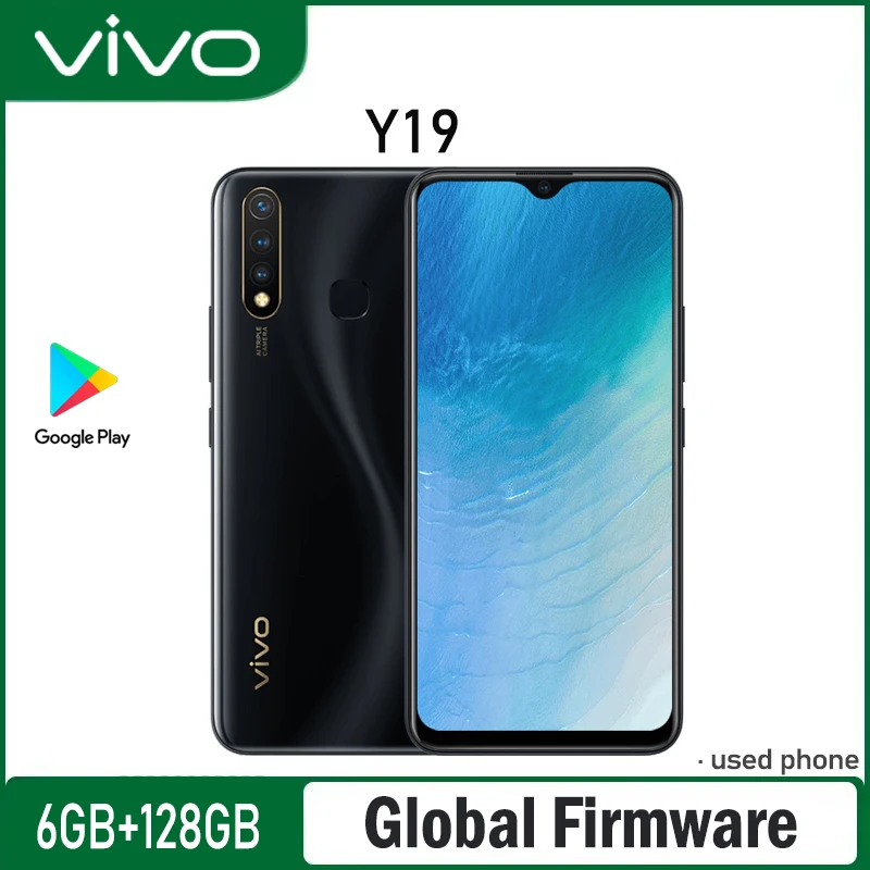 Global Firmware VIVO Y19 Smartphone 4G LTE 6GB 128GB Android 9 13.0MP good condition Fingerprint 5000mAh Used Phone