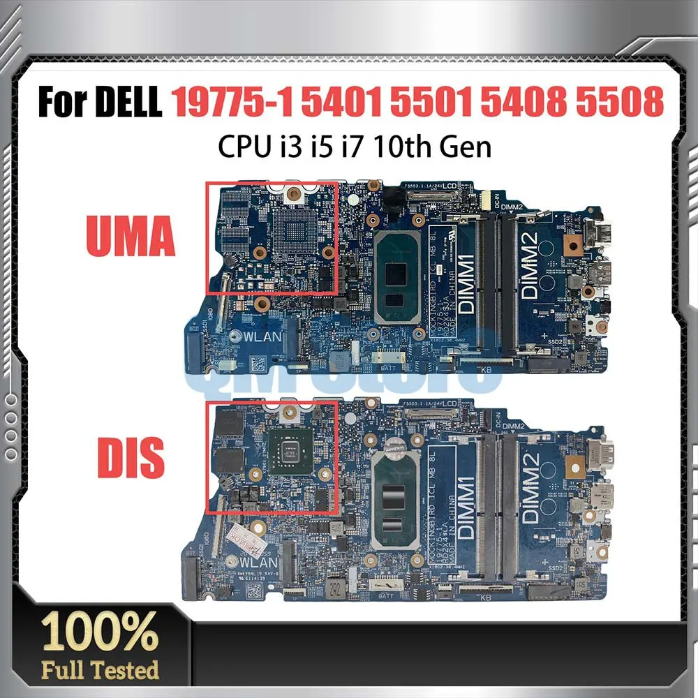 

Laptop Motherboard For DELL 5401 5501 5408 5508 0N03X9 085C41 19775-1 Notebook Mainboard CPU with i3 i5 i7 10th Gen MX330 2G