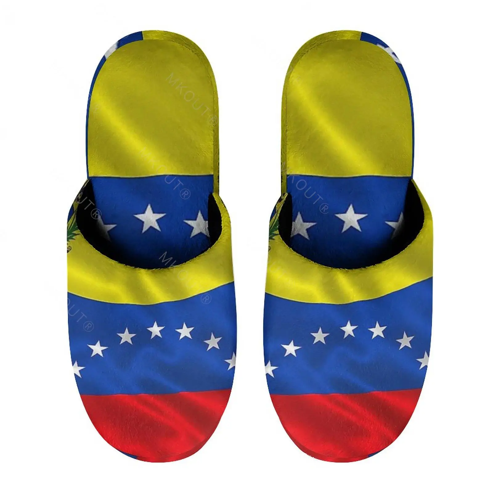 Venezuela Flag (13) Warm Cotton Slippers For  Men Women Thick Soft Soled Non-Slip Fluffy Shoes  Indoor House Slippers Colon