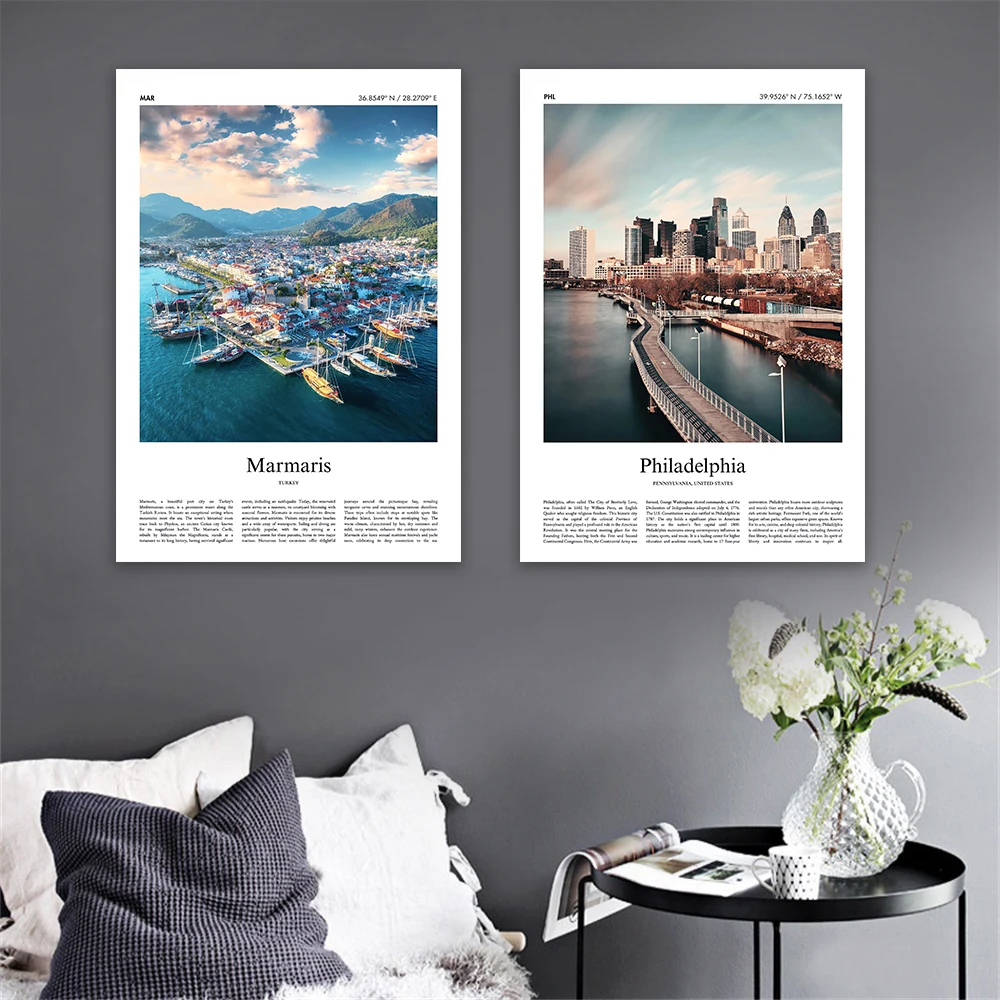 Copenhagen Color Print Denmark Travel Poster Essaouira Color Illustration Art Nature Landscape Morocco Travel  Canvas Painting