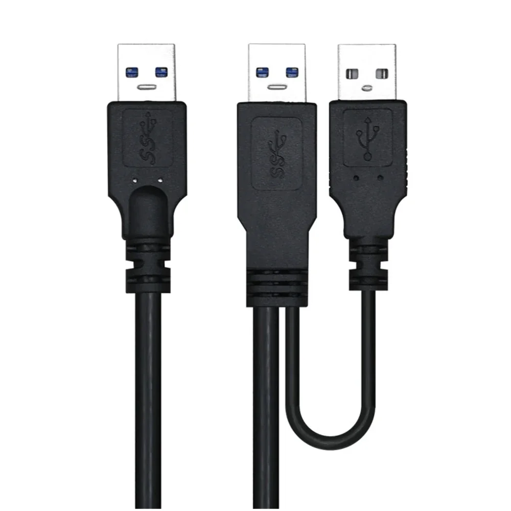 USB3.0 male mobile data cable connection cable 3A with auxiliary electrical port AM-AM