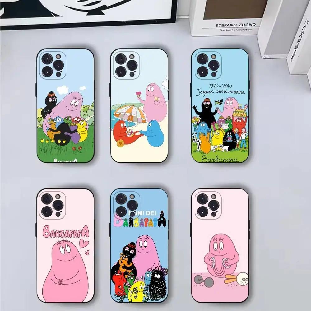 

Cartoon B-BARBAPAPA cute Phone Case Phone Case For iPhone 16,15,14,13,12,11,Pro,X,XS,Max,XR,Plus,Mini Soft Black Cover