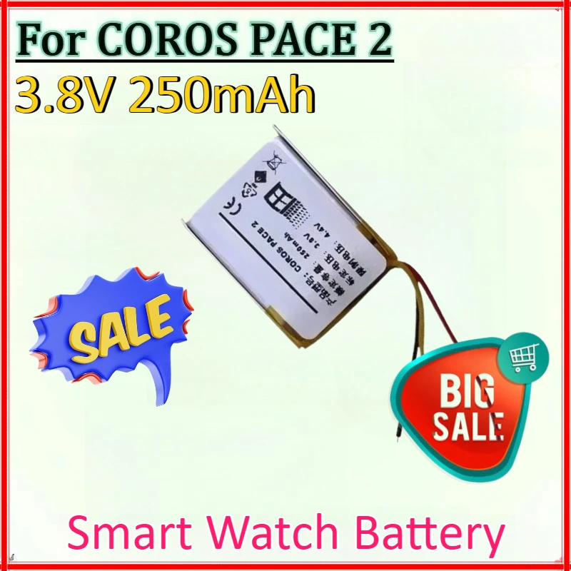 

Newly upgraded 3.8V 250mAh High Quality Rechargeable Smart Watch Battery for COROS PACE 2 High-Capacity Digita Batteries
