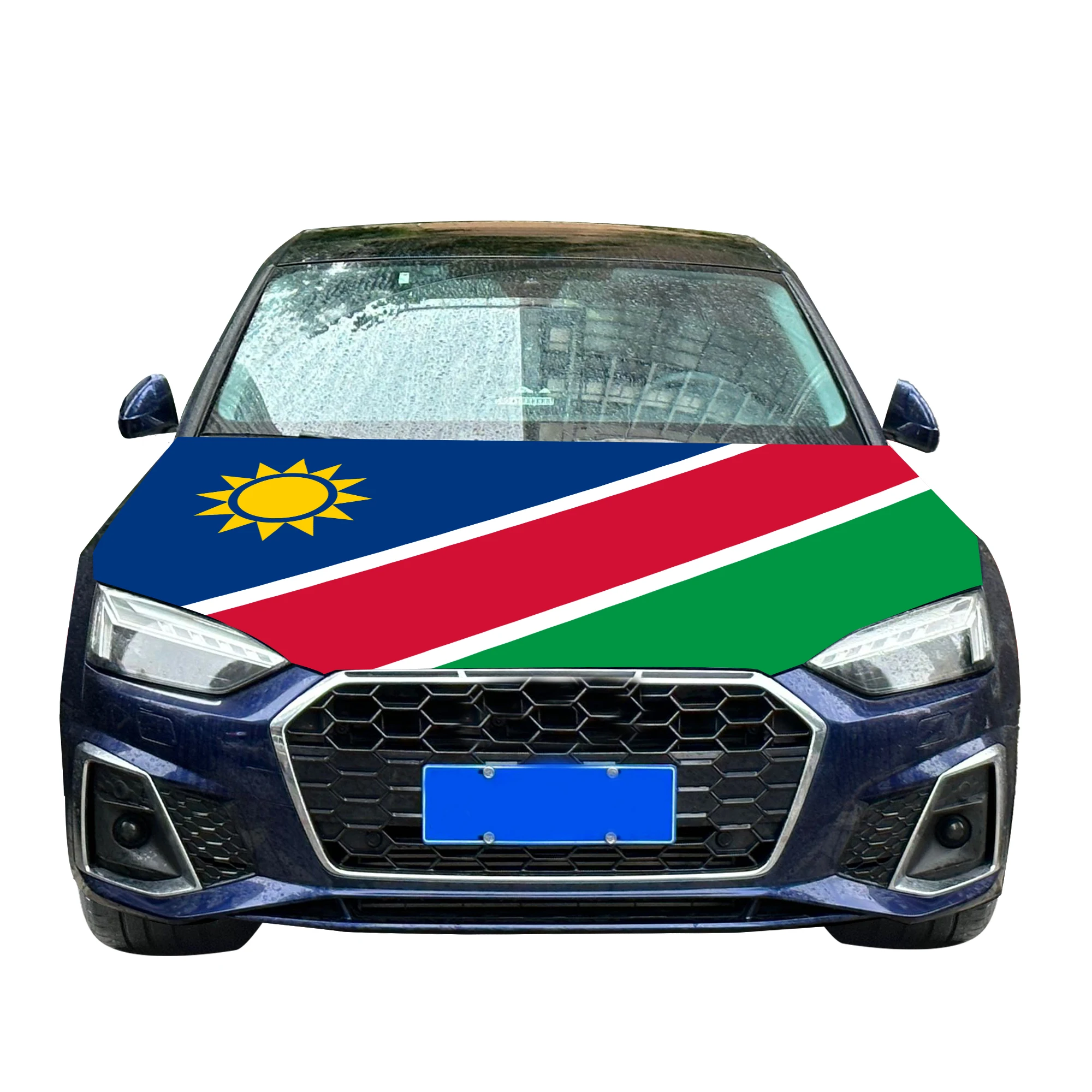 Namibia Car Hood Cover Flag  Universal Size Elastic Polyester 120x150cm for Car Decor