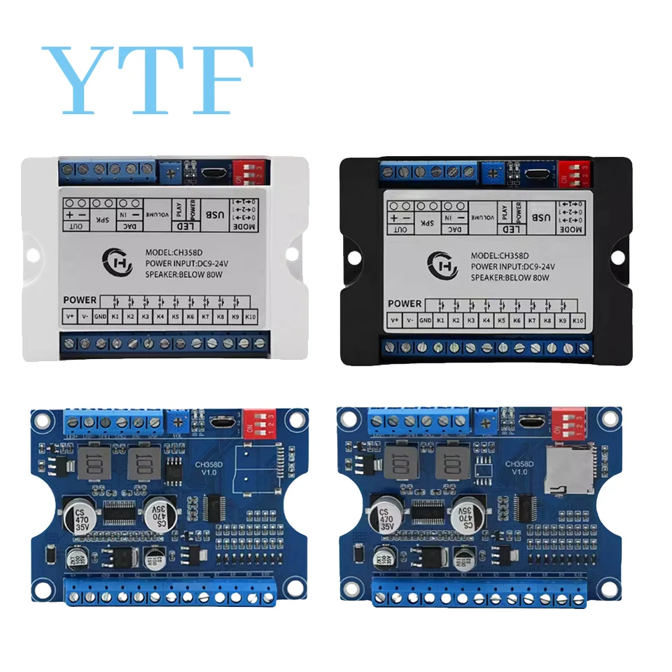 

Voice Module Player Board Industrial Grade 24V High Power High And Low Level Trigger One To One MP3 Player CH358