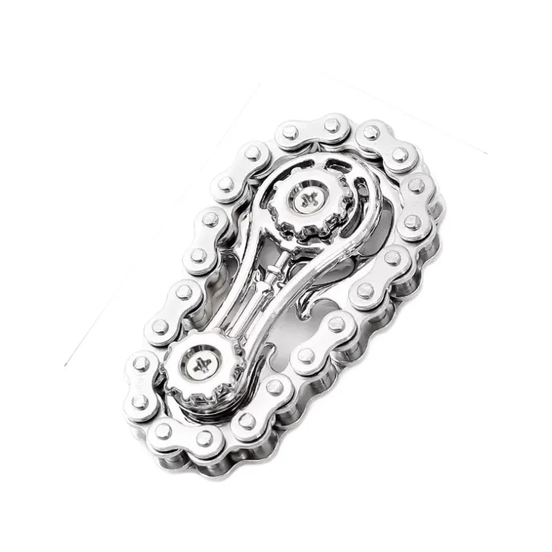 Metal Gear Fidget Spinner Bike Chain Toy DIY Mechanical Spinner for Adults Stress Relief Silent Desk Gadget