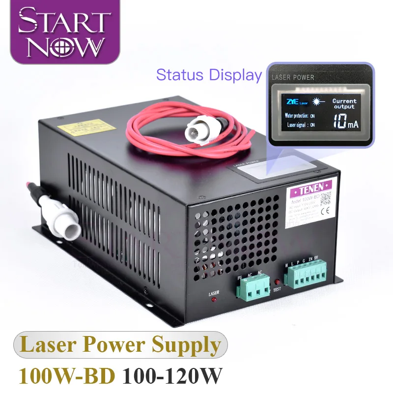 Startnow 100W-BD Laser Power Supply With Display Screen For 90W 120W CO2 Laser Tube