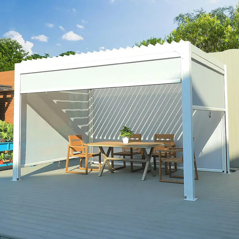 

Outdoor Leisure Sun Protection Pavilion Anodizing for Rust Prevention and Rain Protection Gazebo Beautiful Chinese Style Pergola
