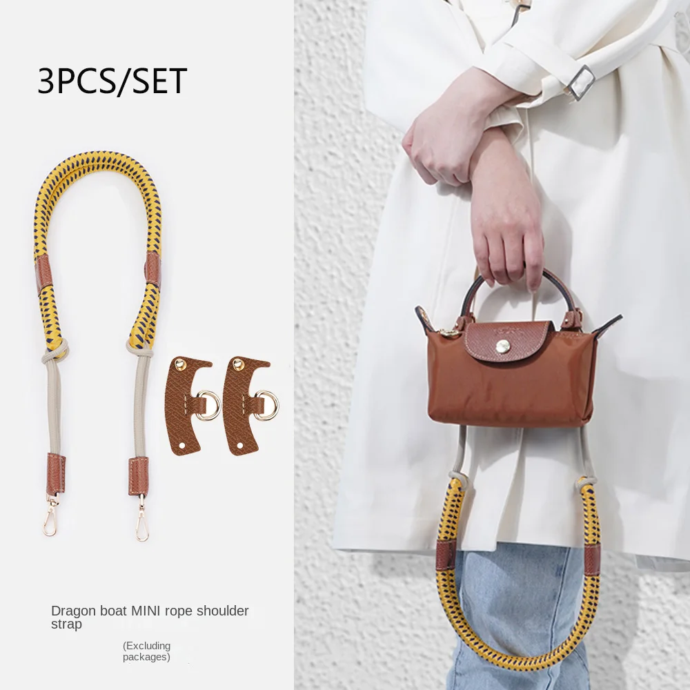 Bag Strap For Longchamp Mini Bag Modified Braid Strap Rope Free Punching 78cm Shoulder Strap Handle Round Rope Accessory