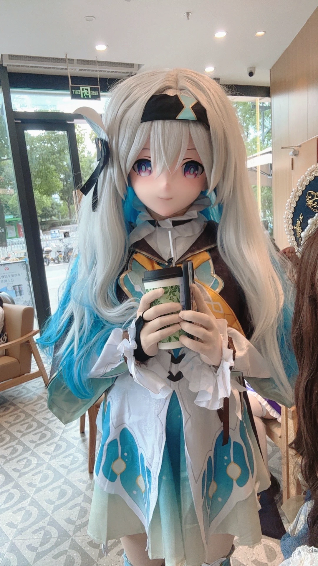 Dostosuj postać Kobieta/dziewczyna Żywica Kig Pełna głowa z zamkiem Anime Cosplay Japońskie anime Kigurumi Maska