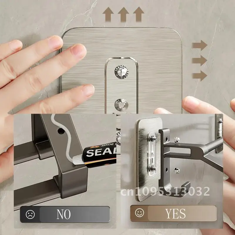 Handtuch Halter Zwei Schicht Bad Handtuch Rack Handtuch Bar Haken Selbst-klebe Bad Lagerung Rack Mit Küche Zubehör Organizer