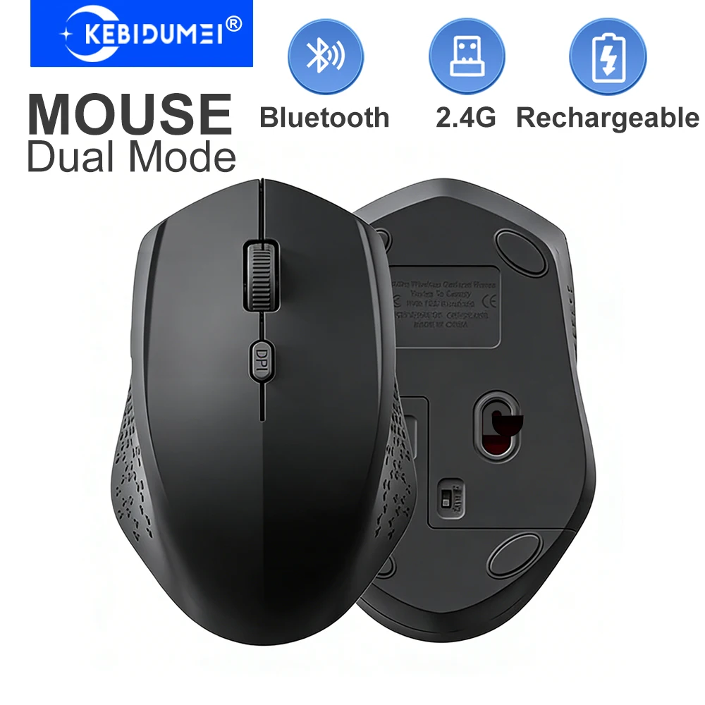 Dual-Mode 2.4G Wireless Mouse Bluetooth Mouse Office Silent Mouse Rechargeable Mice Gaming Mouse For Laptop Tablet Windows MacOS