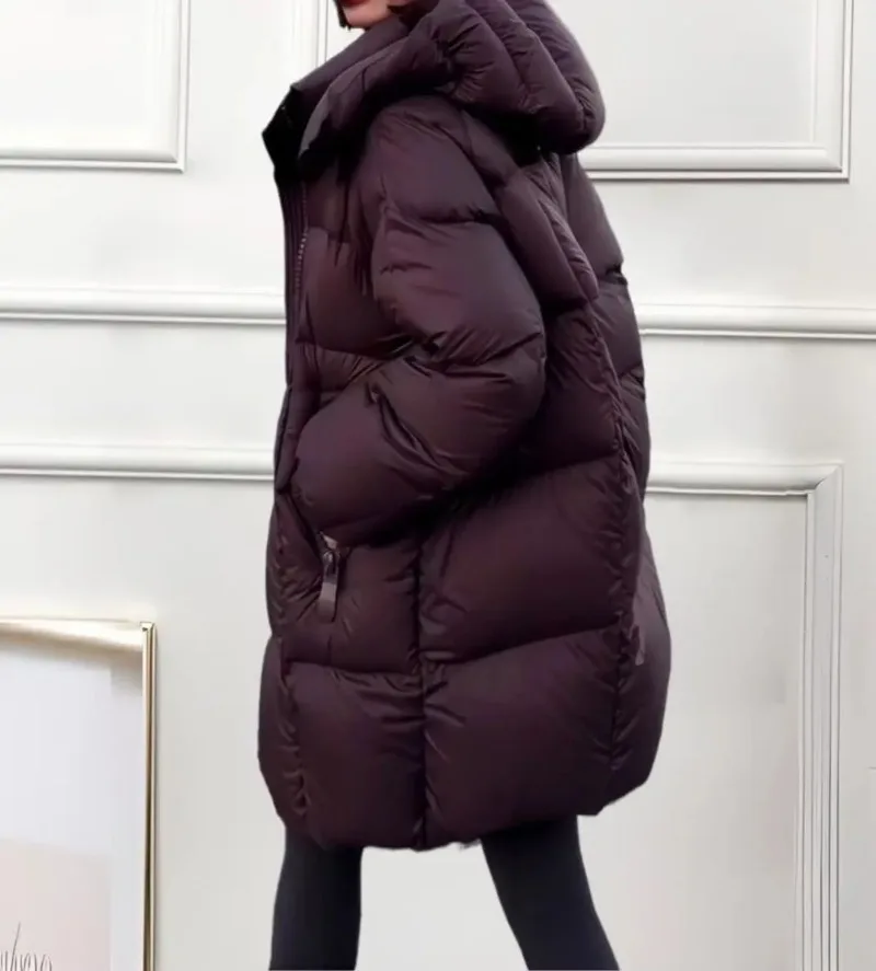 Winter Jacket New Style Fashionable Thick and Warm Mid-length Loose-fitting Down and Cotton Coat for Autumn and Winter Seasons