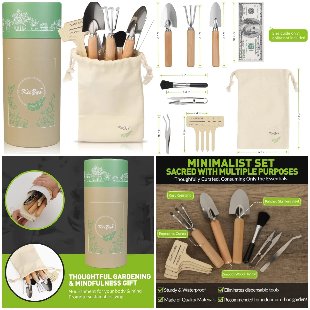 

Набор садовых инструментов из 12 предметов: мини-ручные инструменты для домашних растений - садовые подарки для женщин