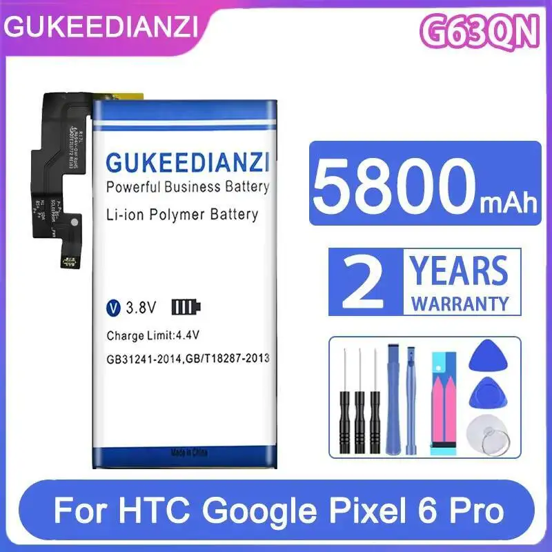 

Надежный аккумулятор для мобильного телефона G63QN для HTC Google Pixel 6 Pro 5800 мАч, хорошая низкотемпературная работа