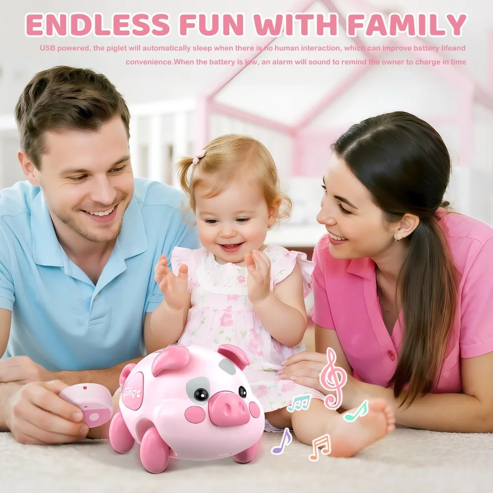 Giocattolo musicale per bambini con rilevamento intelligente, ricaricabile con musica leggera, giocattolo musicale salvadanaio, allenamento strisciante multifunzionale