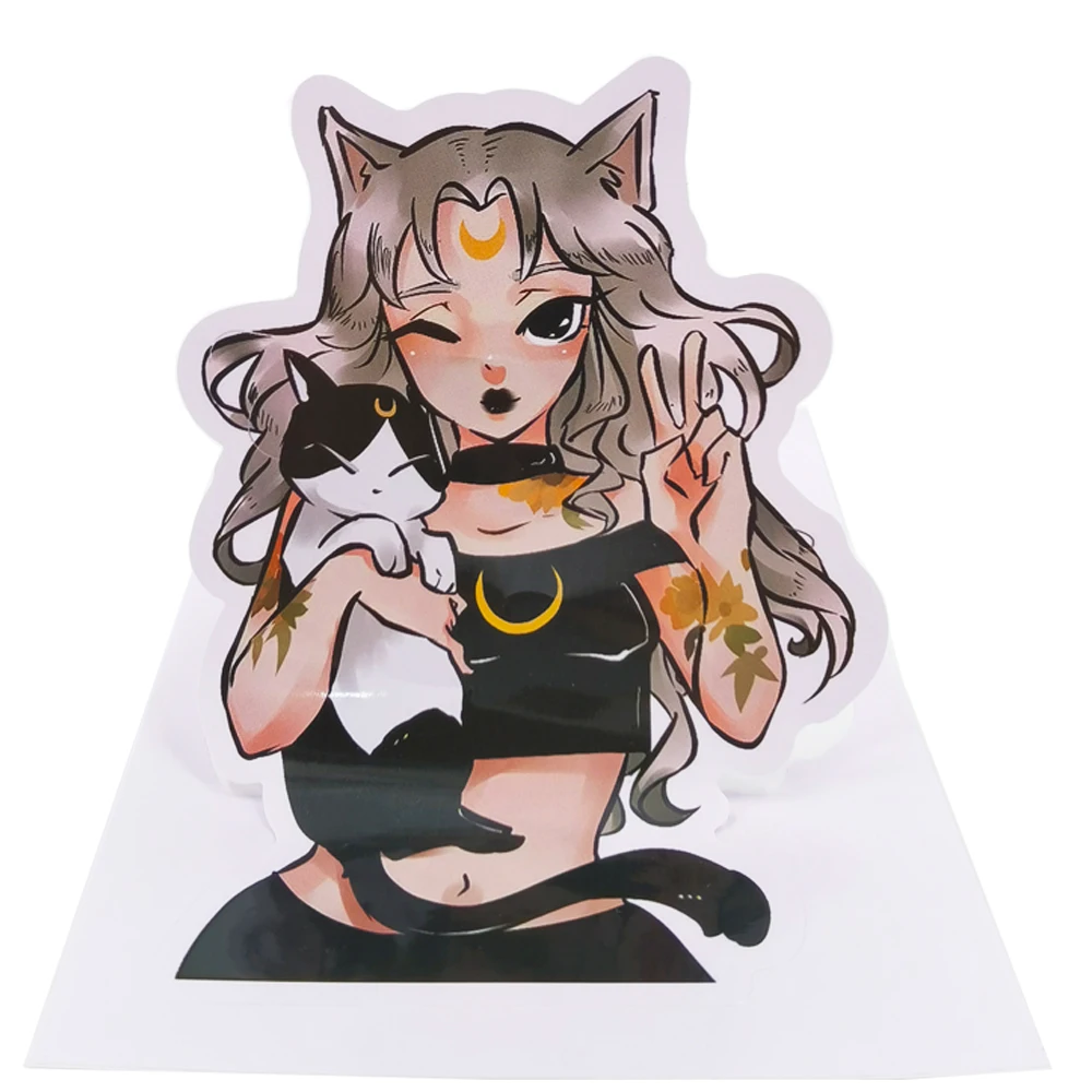 100Pcs 60X30Mm Custom Design Layout Witte Achtergrond Vinyl Sticker Waterdichte Transparante Heteromorphosis Glossy Clear Label Tag