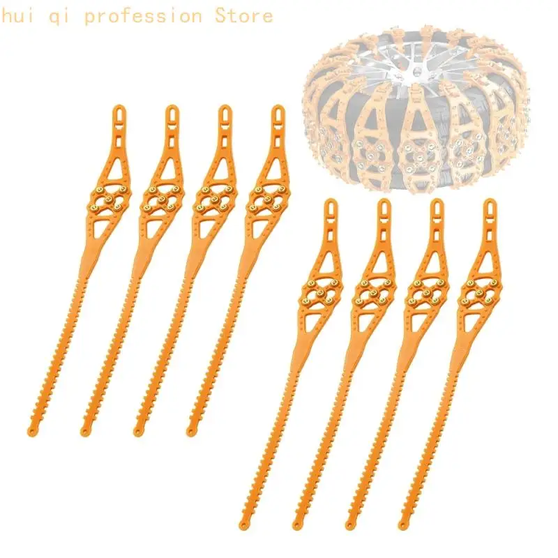 Over-Tire Snow Chains with TPU Bodies and Steel Contact Cups for Wet, Muddy, Snow-Covered, or Winter Driving Conditions H8WE
