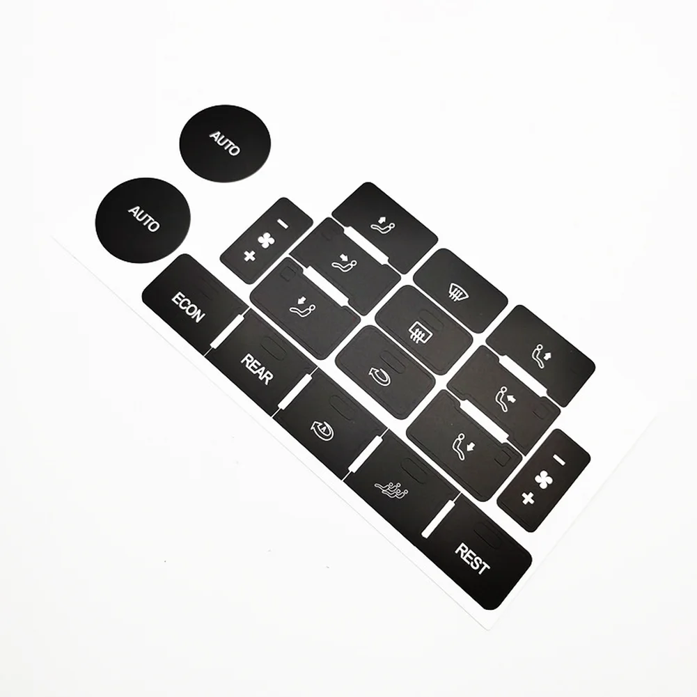 Panel Sticker Black AC Button Decal Reduced Light Penetration Fit Reflective Lettering Illumination Panel Sticker