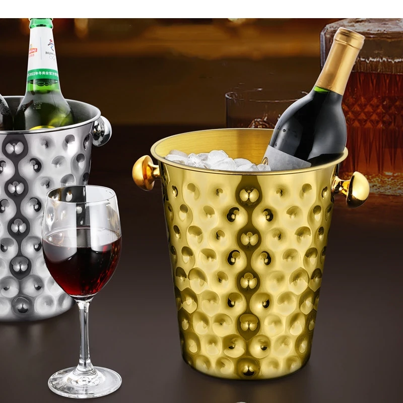

Ведро для шампанского из нержавеющей стали, хранение льда, виски, вино, пиво, бар, посуда, инструменты, украшение для вечеринки